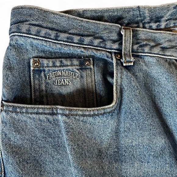 Vintage Faconnable Nostalgic Dungarees Heavy Denim Blue Jeans - Picture 4 of 12